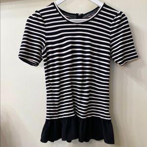 Armani Exchange Black & White Stripe Blouse